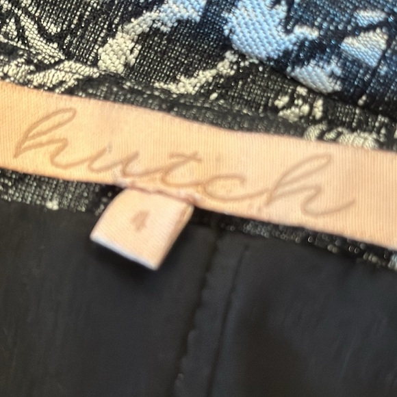 Hutch Off-Shoulder Black & Silver Floral Metallic Thread Brocade Dress Size 4 - Picture 8 of 12